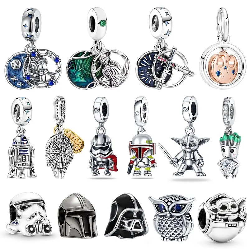 925 Silver Disney Planet Conflict Series Charms Pendants Fit For Necklace Original Bracelet DIY Birthday Festival Women's Gifts