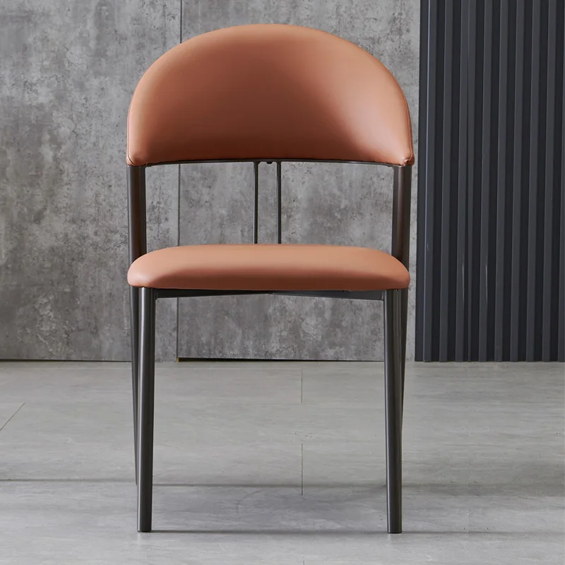 

Contemporary Luxury Dining Chair Colorful PU Leather with Metal Legs Modern Minimalist Home Furniture Living Room Hotel Parks
