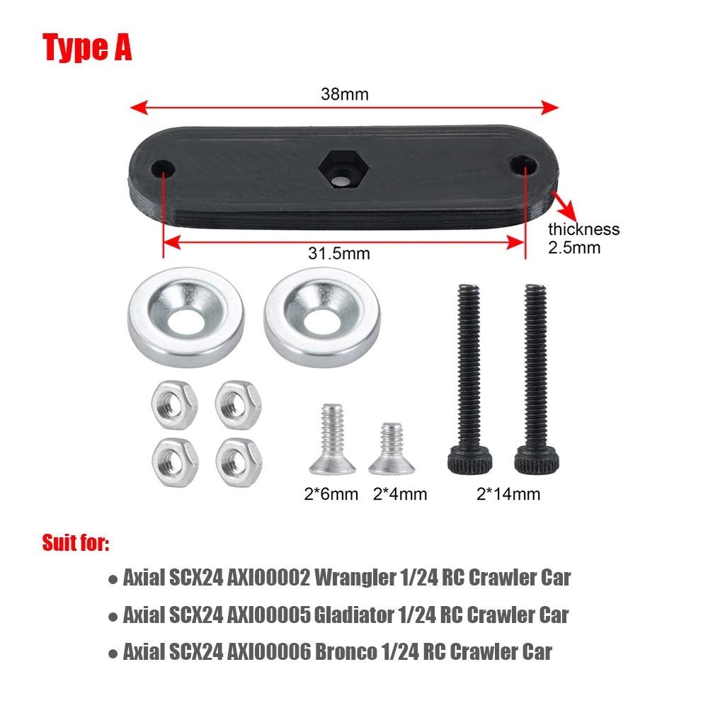 MIBIDAO Magnet Car Body Shell Column Post Mount dla Axial SCX24 Deadbolt Chevrolet Wrangler Gladiator Bronco 1/24 RC Crawler Car