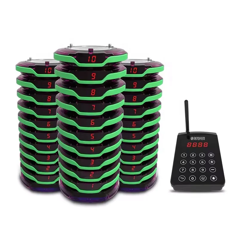

X 30 Pagers Hot Sales Long Distance Wireless Restaurant Calling Waiter Table Bell Call Button Pager System