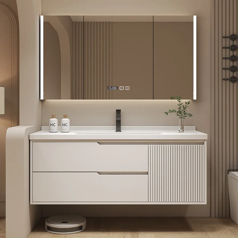 # Mirror Wall Bathroom Cabinet Hang Mirror Pullout Floating Bathroom Cabinet Drawers Cupboard Meuble Salle De Bain Furniture