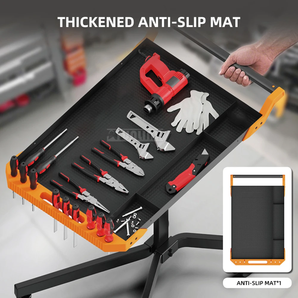 Height-Adjustable, Mobile Workbench and Auto Repair Tool Cart