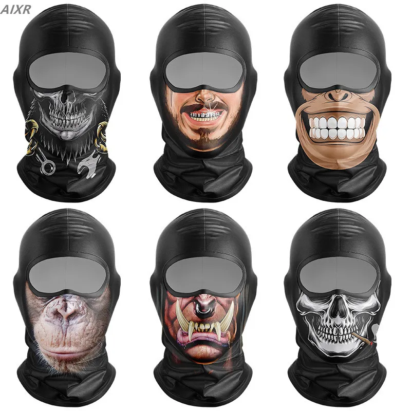 

Gorilla Head Skull Halloween Sunscreen Ice Silk Head Monster Mouth Motorcycle Riding Mask Outdoor Party Mask Dress Up Cosplay