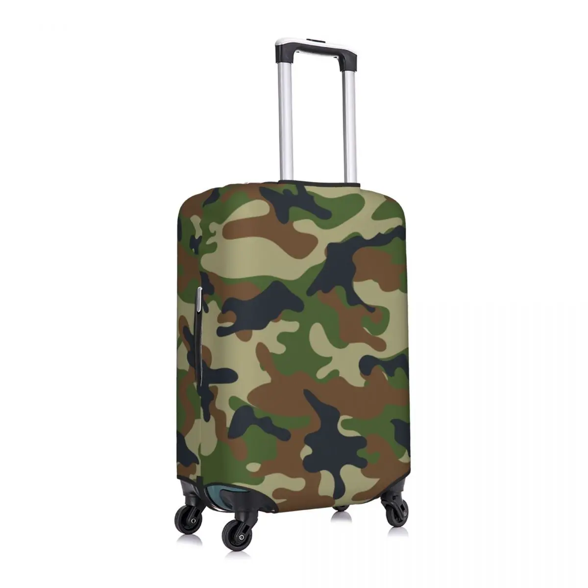 Custom Fashion Woodland Camouflage Luggage Cover Protector Washable Military Army Camo Travel Suitcase Covers