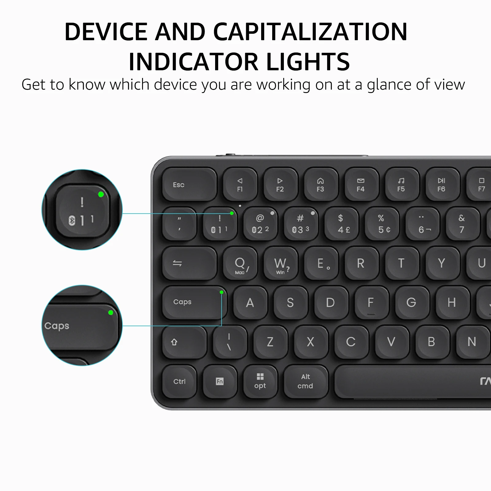 Rapoo E9050L/9010M ABNT2 Portuguese Brazil Multi-Device Bluetooth Wireless Keyboard Black Color with Multimedia Key