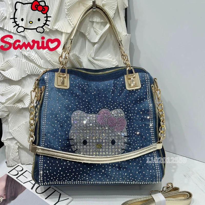 

Hello Kitty New Women's Diamond Shoulder Bag Cartoon Fashion Women's Diamond Shoulder Messenger Bag Large Capacity Women's Bag