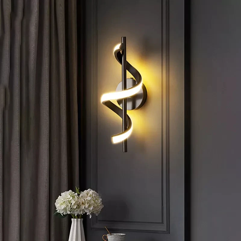 

Nordic Modern LED Wall Lamp Sconces Living Dining Room Loft Bedroom Bedside Study Indoor Home Decoration Hanging Light Luminaire