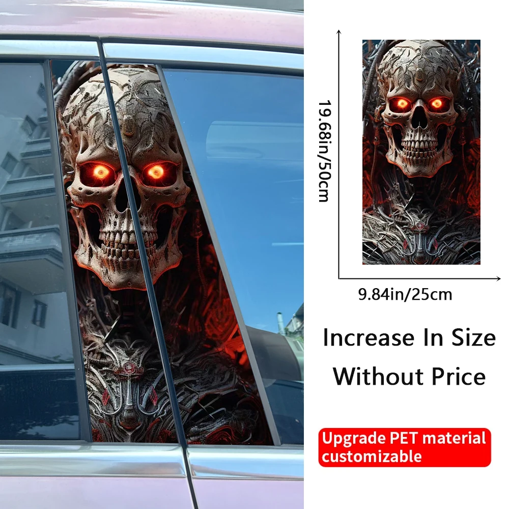 Gothic skull Samurai car sticker and decal pet car styling car B-pillar center pillar cover door and window protective