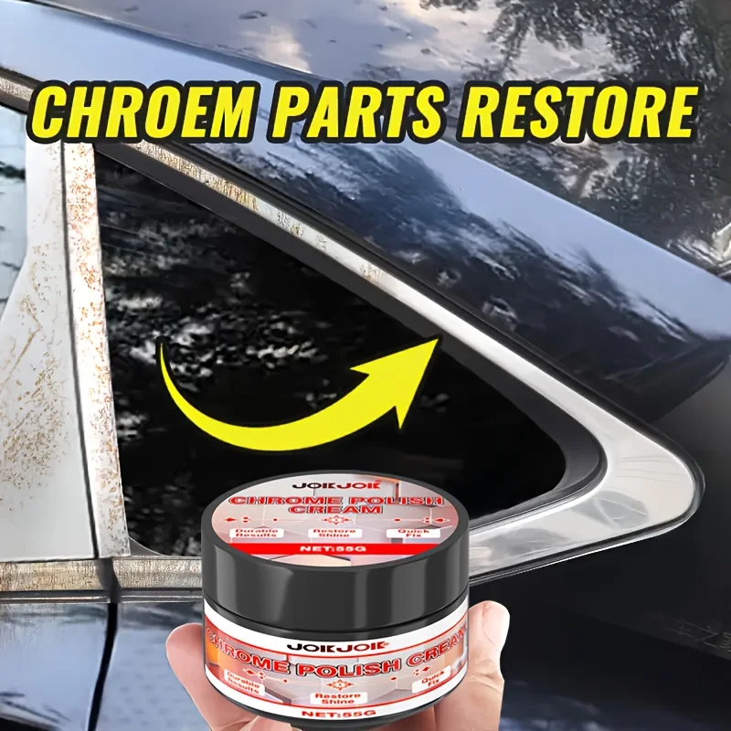 Car Chrome Refinish Paste Kit, Update Car Appearance, Ideal for Badges, Window Trim, Bikes & Motorcycles, Removes Oxidation