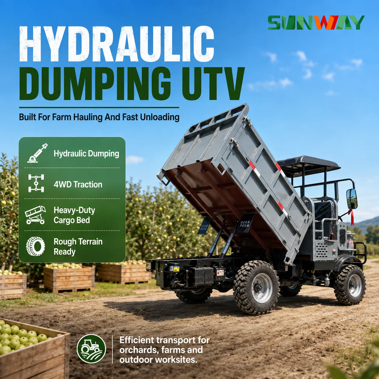 Coffee Tea Box - Heißer Verkauf: Langsam fahrender Diesel-Farm-UTV Side-by-Side