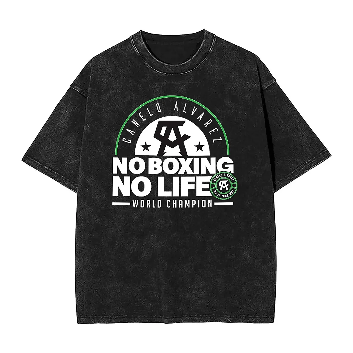 Camiseta lavada de Canelo Alvaro para hombre, ropa de calle Harajuku sin boxeo, No Life, Tops de algodón personalizados, regalo