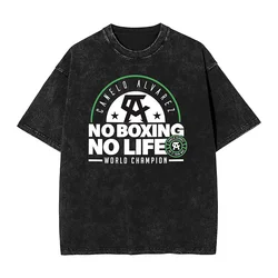 Camiseta lavada de Canelo Alvaro para hombre, ropa de calle Harajuku sin boxeo, No Life, Tops de algodón personalizados, regalo