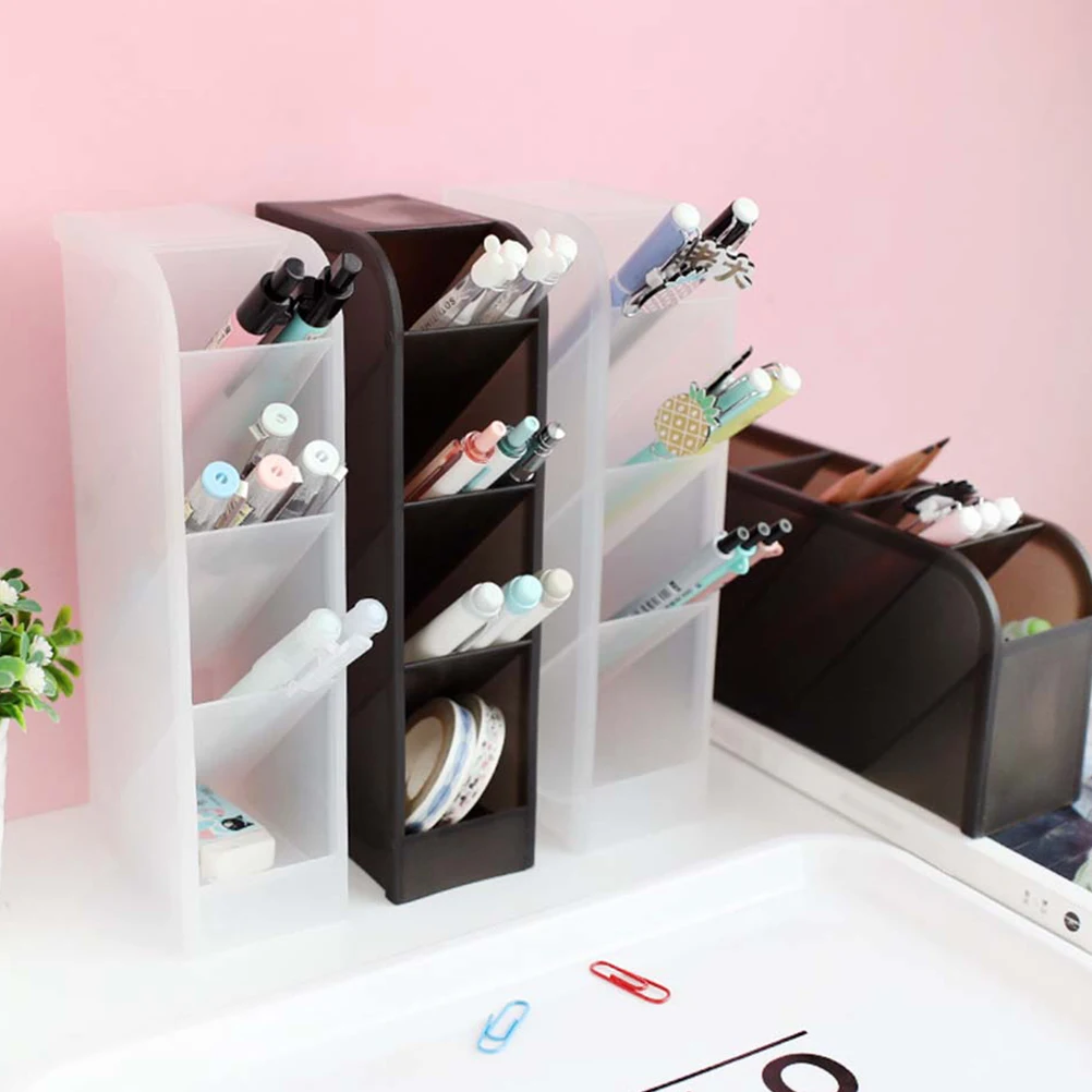 3 Pcs Storage Box Tabletop Organizer Desktop Pen Holder Stationery Case