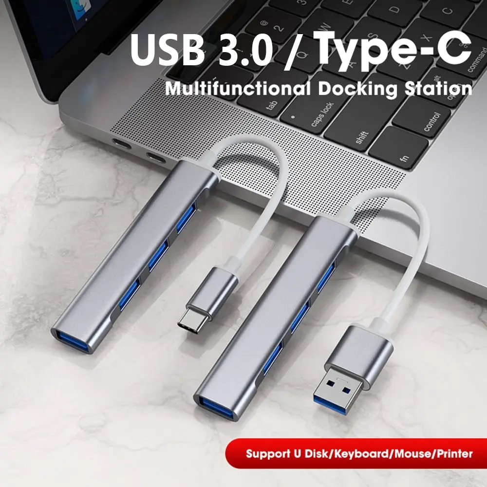 

4-портовый расширитель передачи данных USB C HUB USB 3.0 Разветвитель Док-станция Type-C 3.1 для портативных ПК