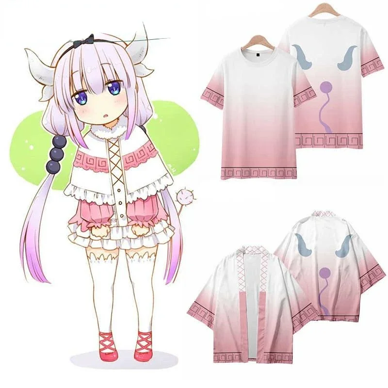 Anime Miss Kobayashi's Dragon Maid Kanna Kamui Japanese Kimono Haori Yukata Cosplay Women/Men Fashion Summer Streetwear Shirt