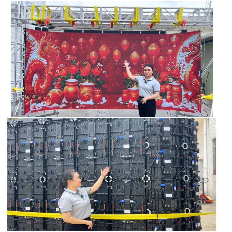 شاشة LED تركيب أمامي منحنى داخلي خارجي 500x500 مللي متر حماية زاوية اللوحة بالألوان الكاملة P2.6 P2.9 P3.9 P4.8