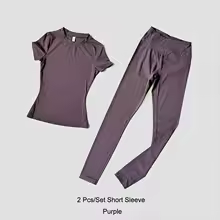 Workout Leggings Breathable Quick Dry Fitness Set for Women - SP Purple