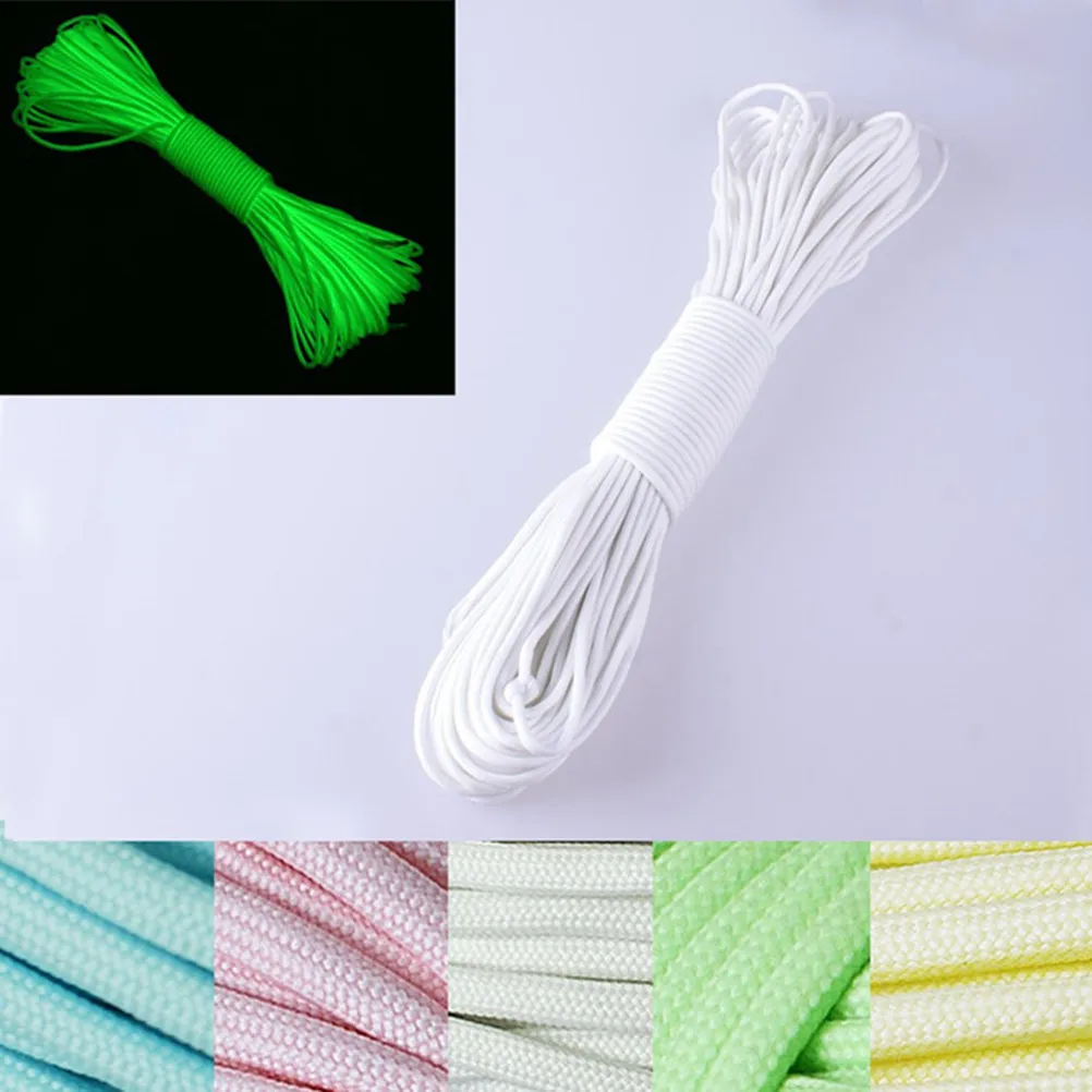 

5Pcs Night Nine-Core Luminous Umbrella Rope 1 Meter Long Glow-in-The-Dark Paracord for Survival Bracelet Clothesline Low