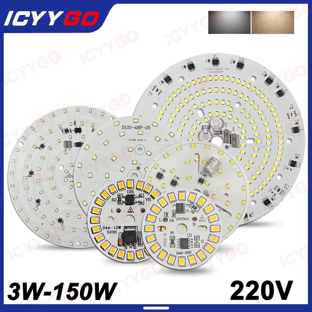 1PCS LED Bulb 7W 9W 12W 15W 18W 24W 40W 50W 80W 100W 150W Source Board AC220V LED Downlight Spotlight Industrial And Mining Lamp