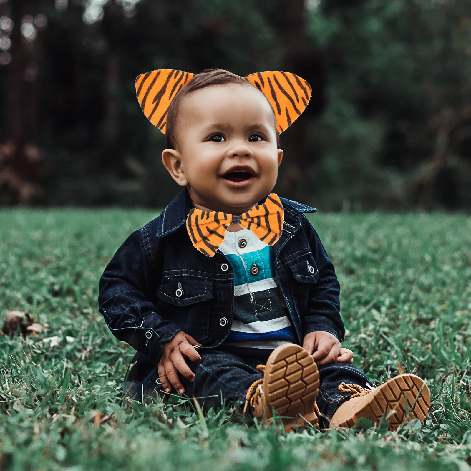 1 セット タイガー コスチューム セット ユニークなデザイン 快適 軽量 調整可能 子供用 フェスティバル パーティー ハロウィン コスプレ 小道具 装飾