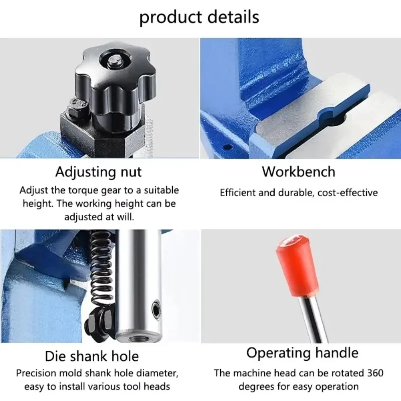 Mini Bench Precision Manual Press Machine Hand Punch Press Hand Crank Press For Stamping Riveting Pressing Durable Compact