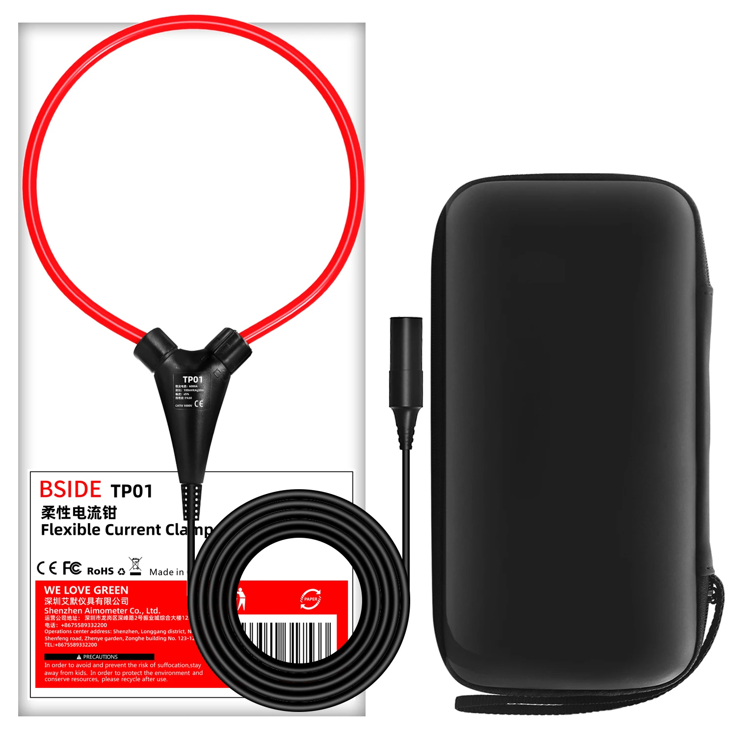 Abrazadera de corriente flexible BSIDE TP01 MAX-6000A; Adecuado para O1X, O7, O9