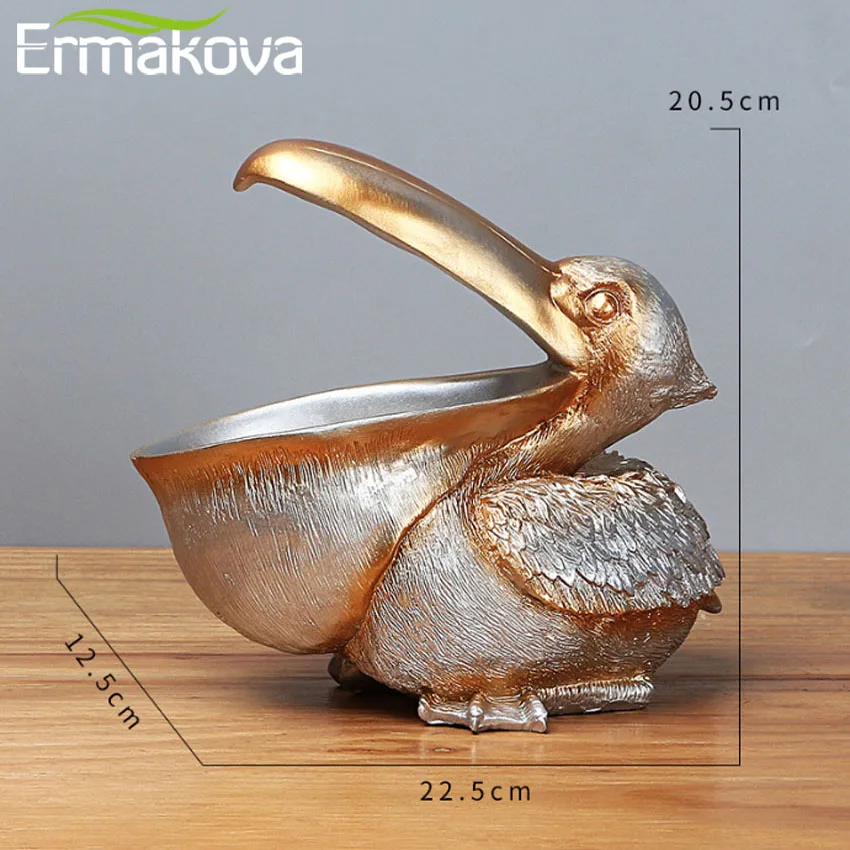 ERMAKOVA Nordic Animal Bird Figurine Jewelry Key Storage Creative Resin Toucan Statue Home Living Room Office Table Decoration