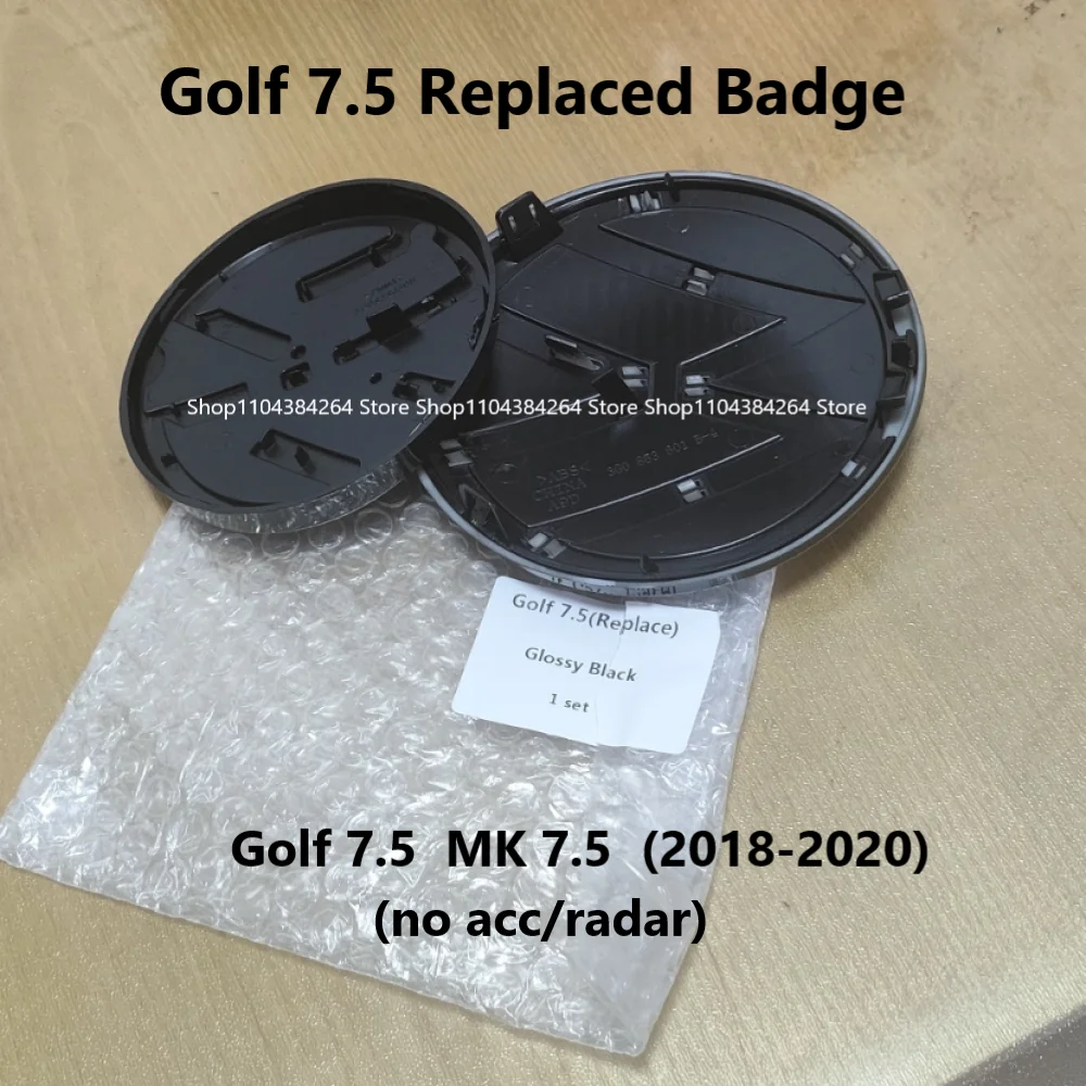 

2pcs no acc Replacement Badge For Golf 7.5 MK7.5 2018 2019 2020 Front Bonnet Grille and Rear Trunk Emblem Logo Replacement Badge