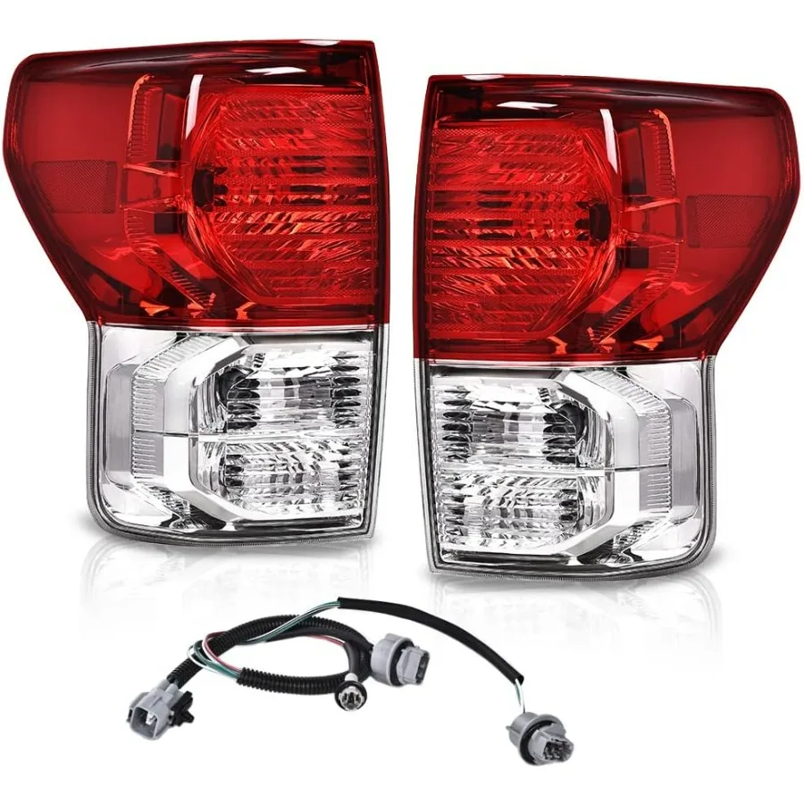 

Rear Brake Tail Lamps w/Wiring Harness Compatible with 2007-2013 Toyota Tundra 2pcs Driver Left & Passenger Right Side Tail Ligh