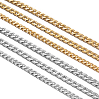 1 piece Stainless Steel Cuban Link Curb Chain Necklace 3mm-9.5mm Curban Link Chain for Men Women Length 21cm-75cm