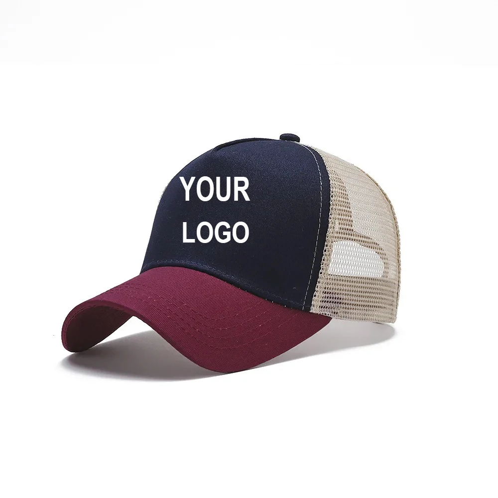 

Unisex 5 Panels Cotton Trucker Hat Customizable Embroidered Logo Sport Cap for Fishing Hiking Tennis - Sunshade Baseball Cap