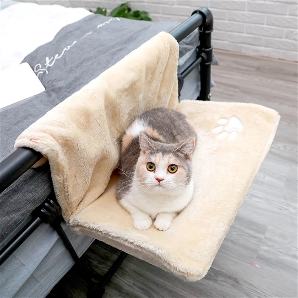 Luxury Cat Radiator Bed Hammack Hanging Soft Fleece Basket Hammocks Metal Iron Frame Winter Warm Sleeping Bed for Cats