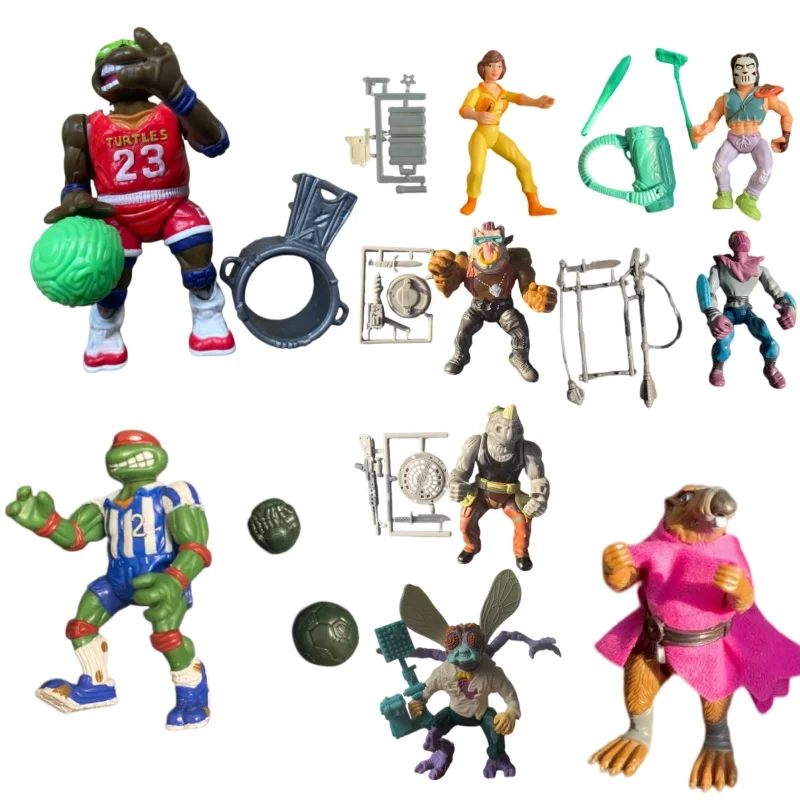 Figura de acción original de las Tortugas Mutantes Adolescentes de Playmates, Soldado Foot, Tortuga de Baloncesto, Figura de Shredder, Modelo Coleccionable