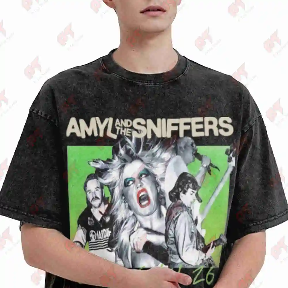 Amyl And The Sniffers 2026 North American Tour Vintage Washed Tee Pure Cotton T-Shirt