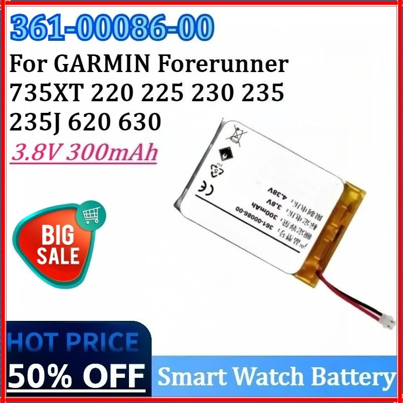 

New 361-00086-00 3.8V 300mAh Smart Watch High Quality Battery for GARMIN Forerunner 735XT 230 235 220 225 235J 620 630