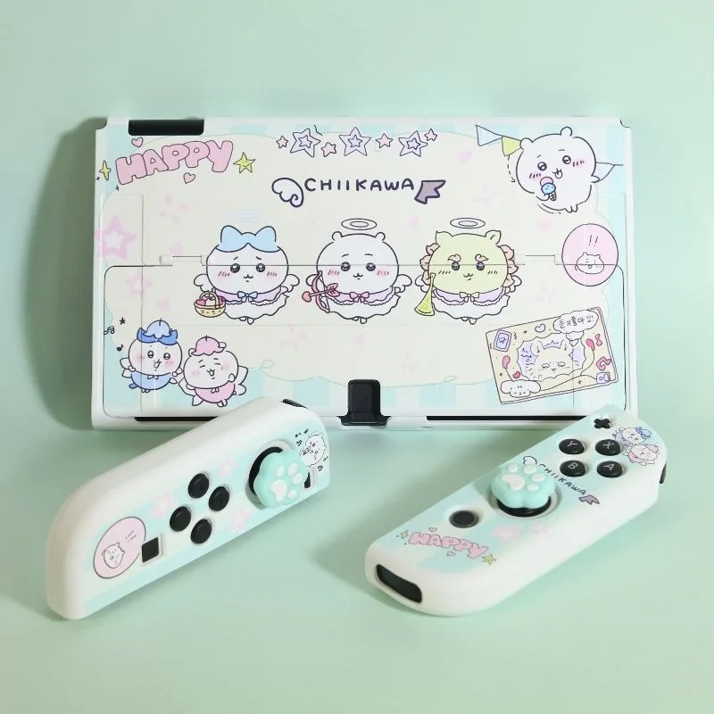 Anime Chiikawa Usagi Nintendo Switch Case OLED White Kickstand Compatible Hard Shell Protective Cover For Switch Console Gift