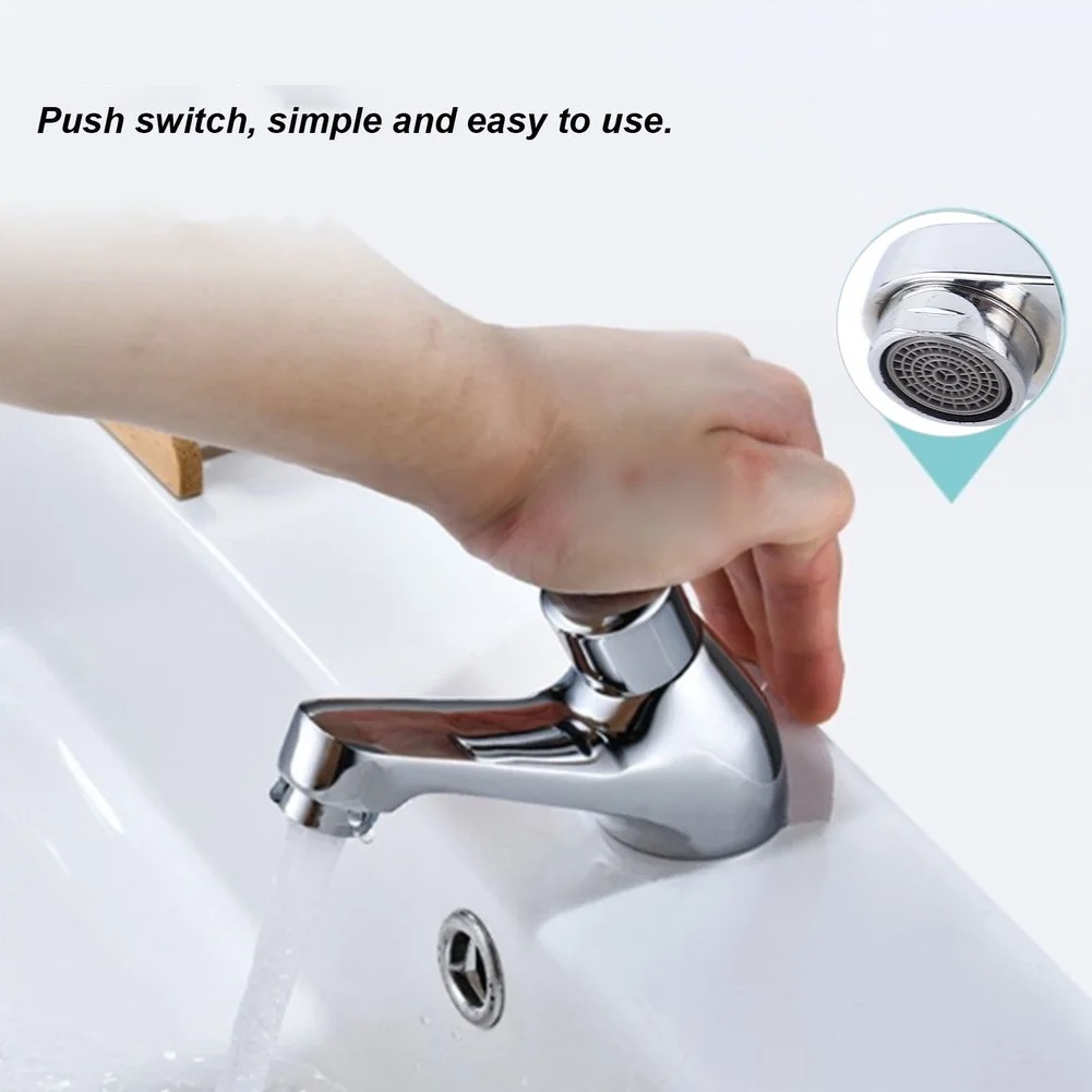 Zinc Alloy Time Delay Basin Faucet Push Switch Self-Closing Tap For Hotel School Single Cold Water Deck Mount