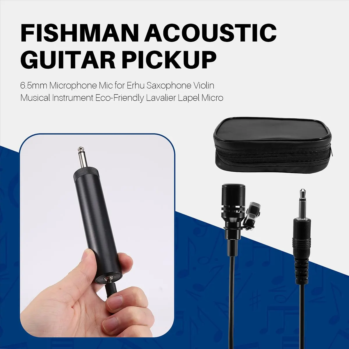 RISE- 6.5mm Microphone Mic for Erhu Saxophone Violin Musical Instrument Eco-Friendly Lavalier Lapel Micro