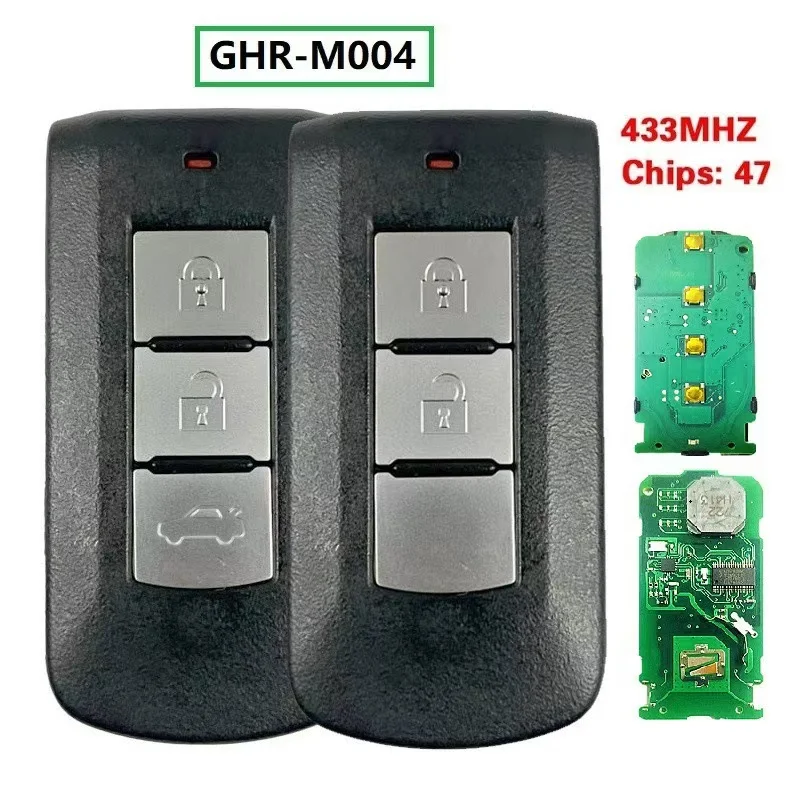 2/3 Button Car Remote Key Smart 433MHz 47 chip GHR-M004/ M003 Auto Assecories For Mitsubishi Pajero L200 Montero Outlander