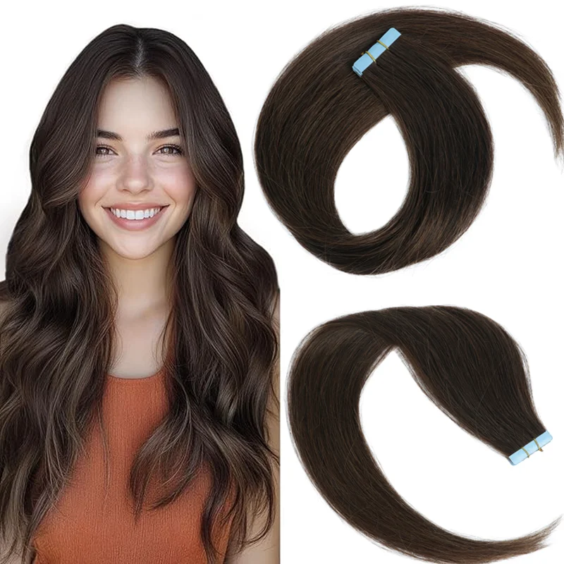 

10PCS/PACK вводят ленту в человеческих волосах расширения невидимые PU WEFT естественной ленты в для женщин удобные носить в течение всего дня