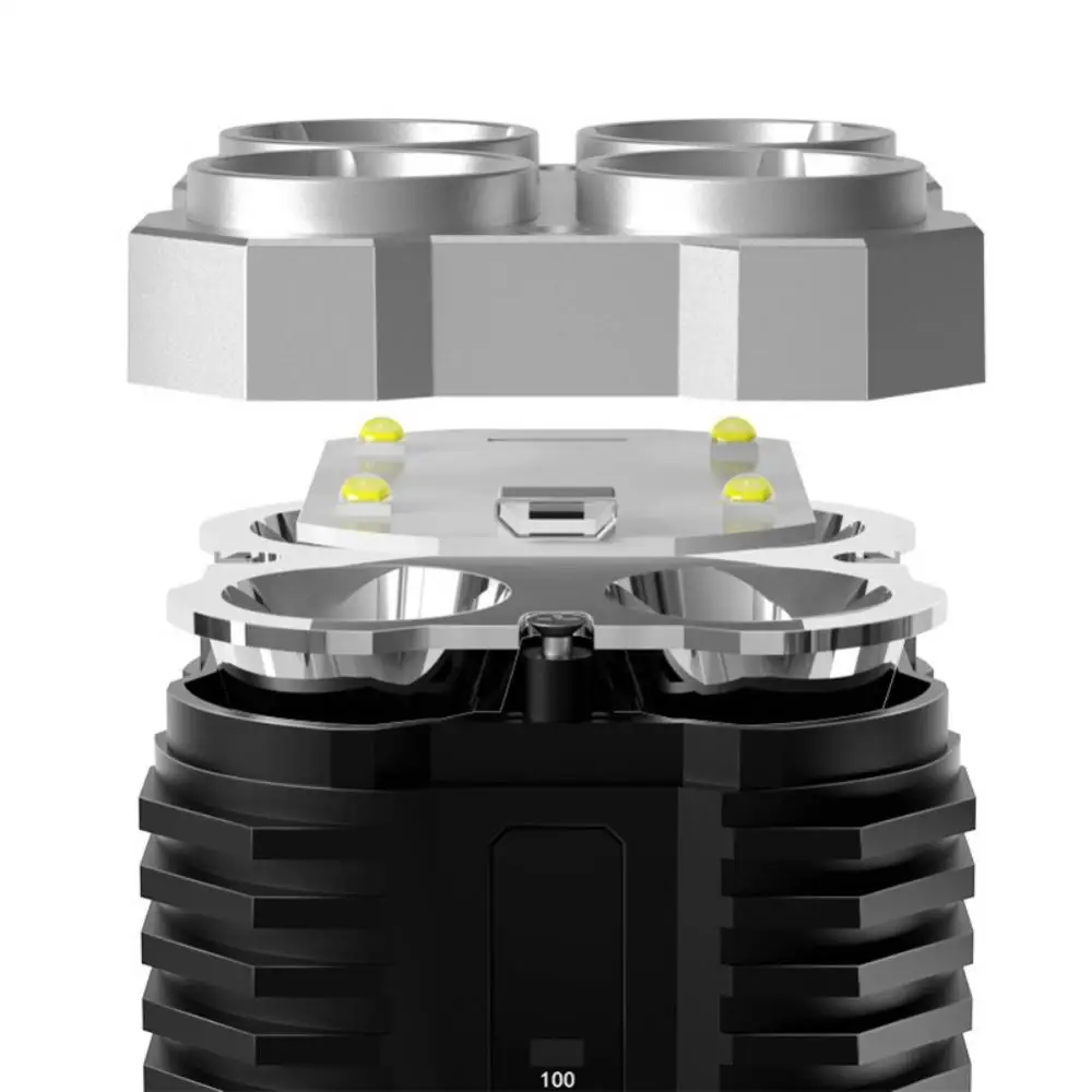 Linterna de 4 cabezales con reflectores laterales, luz Led Cob Potente portátil para exteriores, venta al por mayor, la más nueva