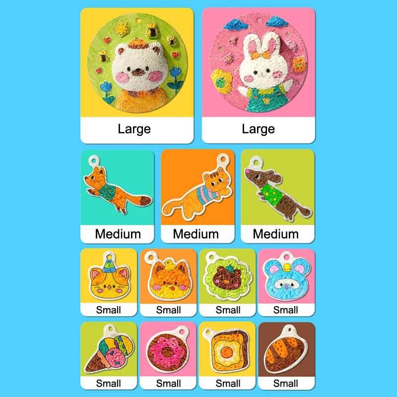 Magic Puffy Paint, 3D Drawing Magic Canvas Sponge, Puffy Popcorn Drawing Texture Painting Kit