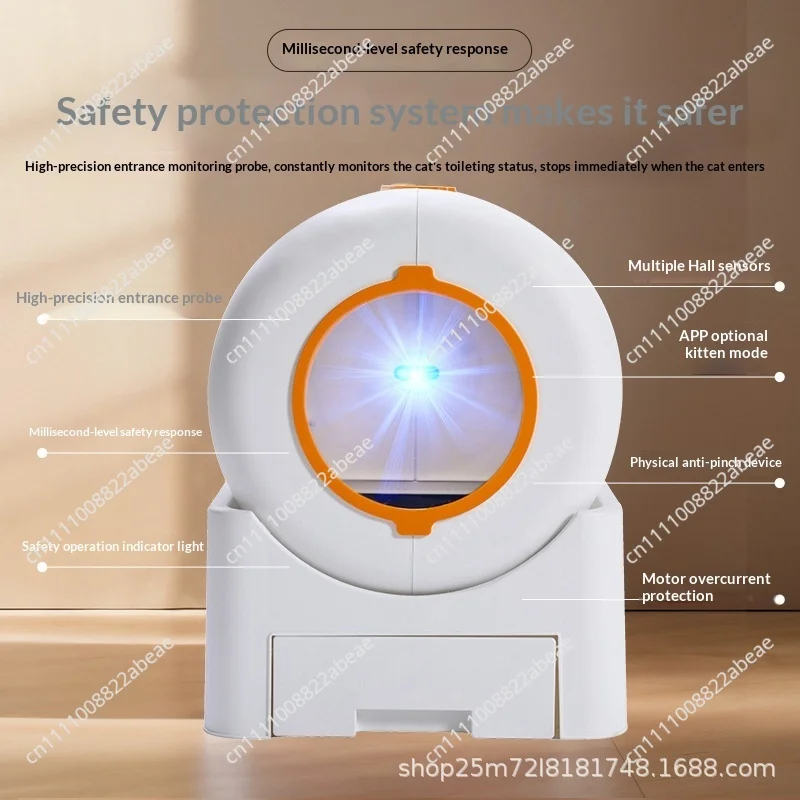 Smart Self-Cleaning Extra Large Enclosed Cat Litter Box, Electric Odor Control Anti-Splash Kitty Toilet, Automatic for Cats