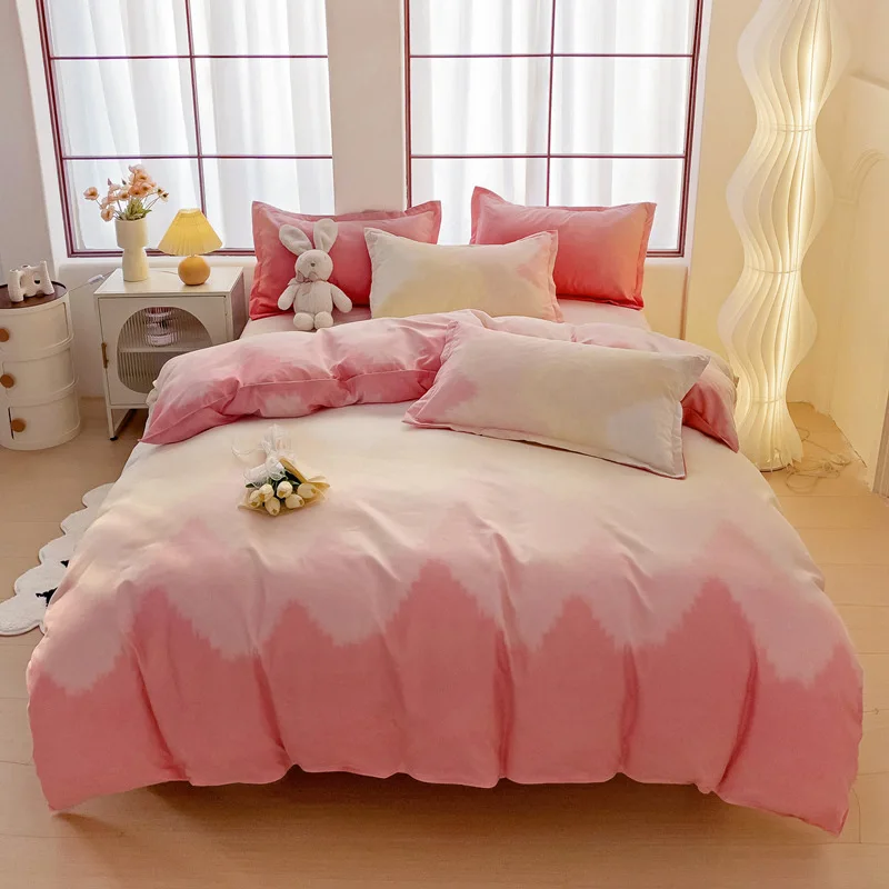 

Home Textile Water Wash 3/4 Pieces Bedding Set, Summer and Winter Blanket, Large Sheet Bed Bed Sheets and Pillowcases Bed Set