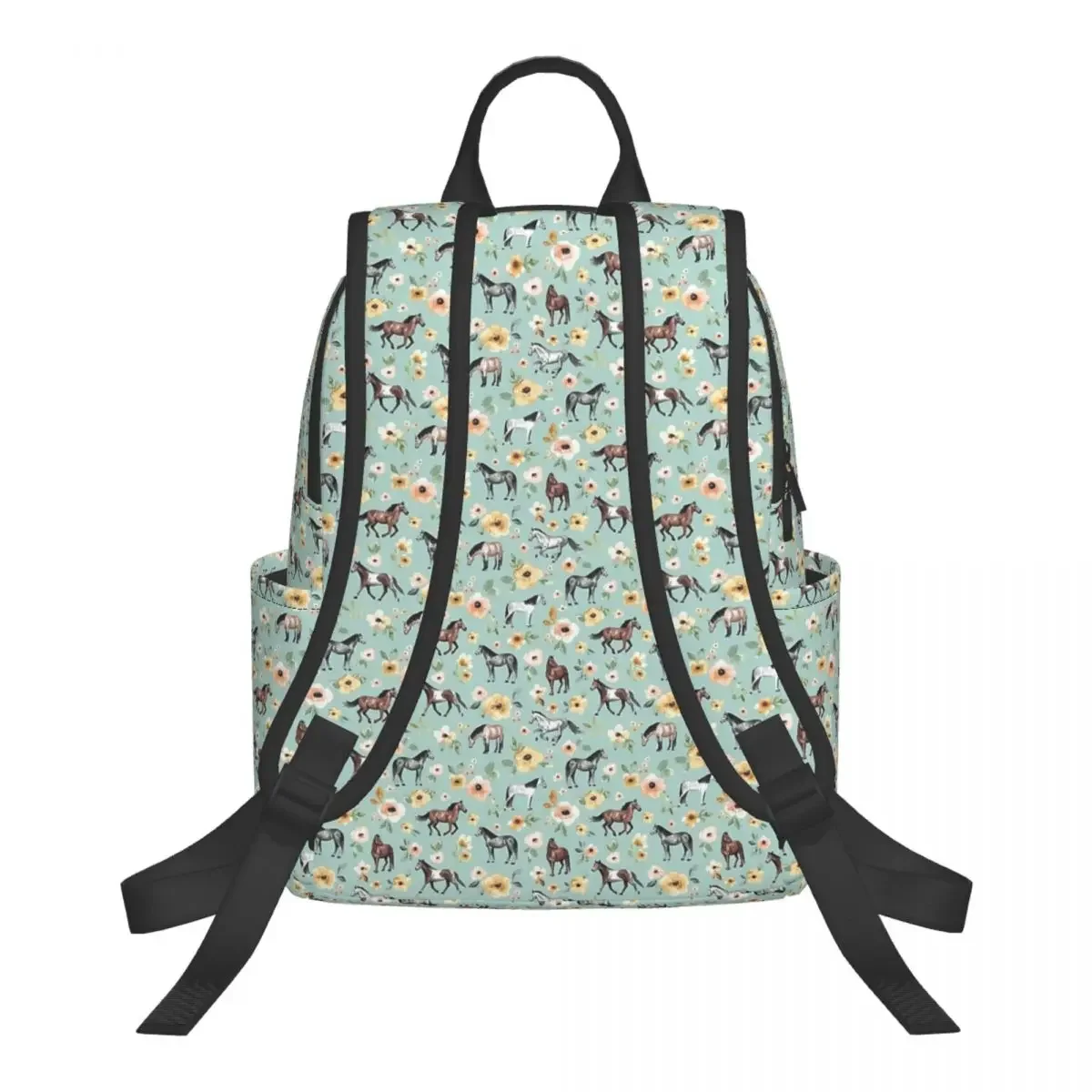 Blue, Horse Decor, Backpack Student Backpack School Bag Hiking Travel Daypack for Men Women Bookbag Shoulder Bags