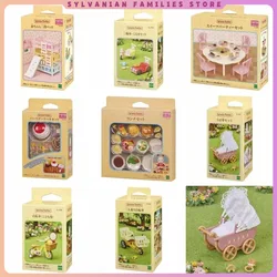 Sylvanian Families Anime Girl Figures Kindergarten Series Happy Primary School Rainbow Castle School Bus Tree Cabin Kids Toy