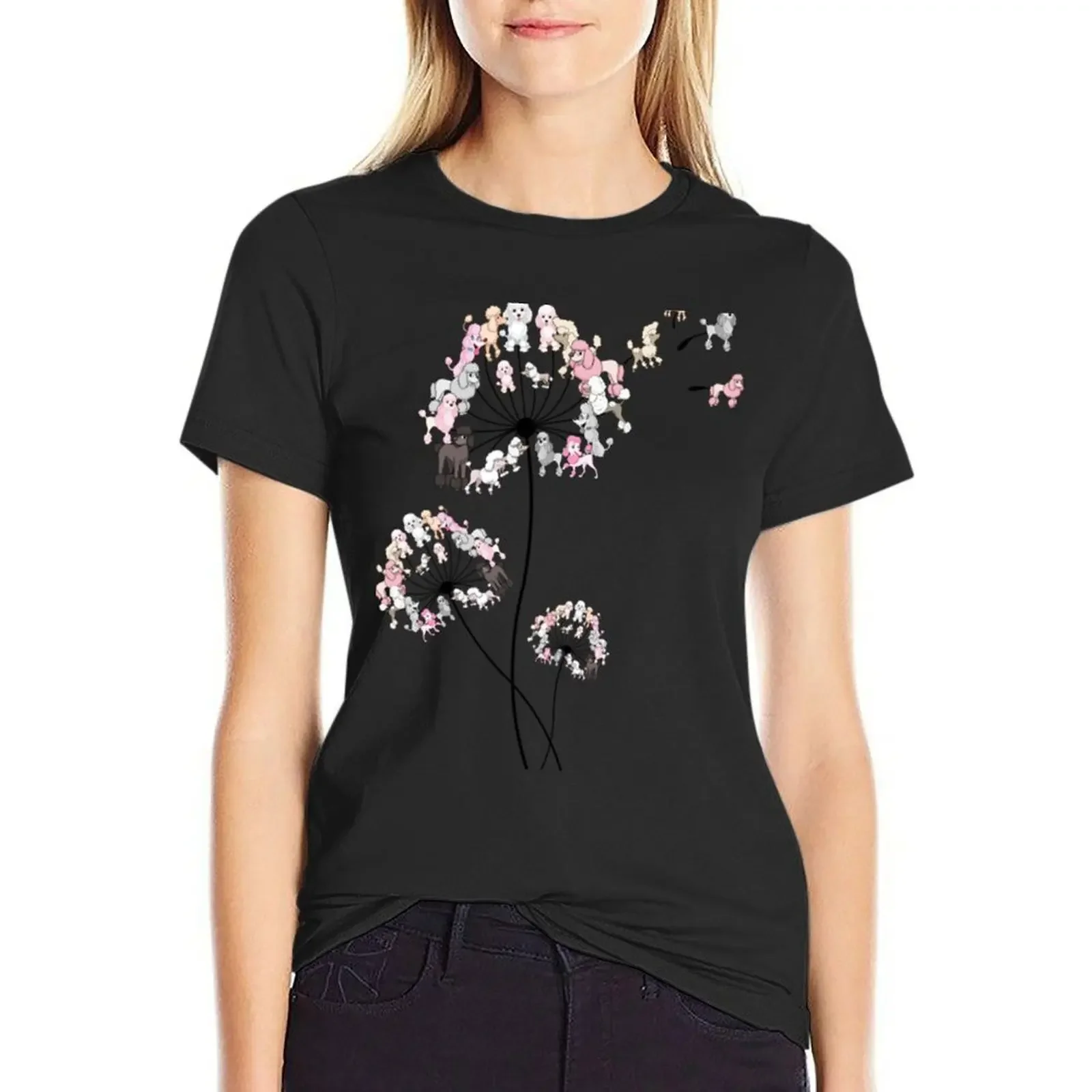 

Poodle Dandelion Shirt Poodle Shirt Dandelion Shirt T-Shirt korean fashion lady clothes animal print oversized Woman fashion