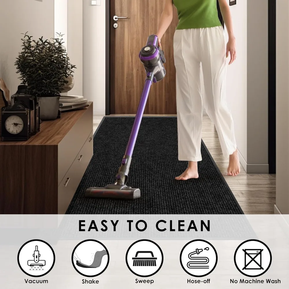 Tapete para puerta de entrada exterior resistente personalizable: 25x2 pies, trampa de suciedad de grado comercial para uso interior y exterior