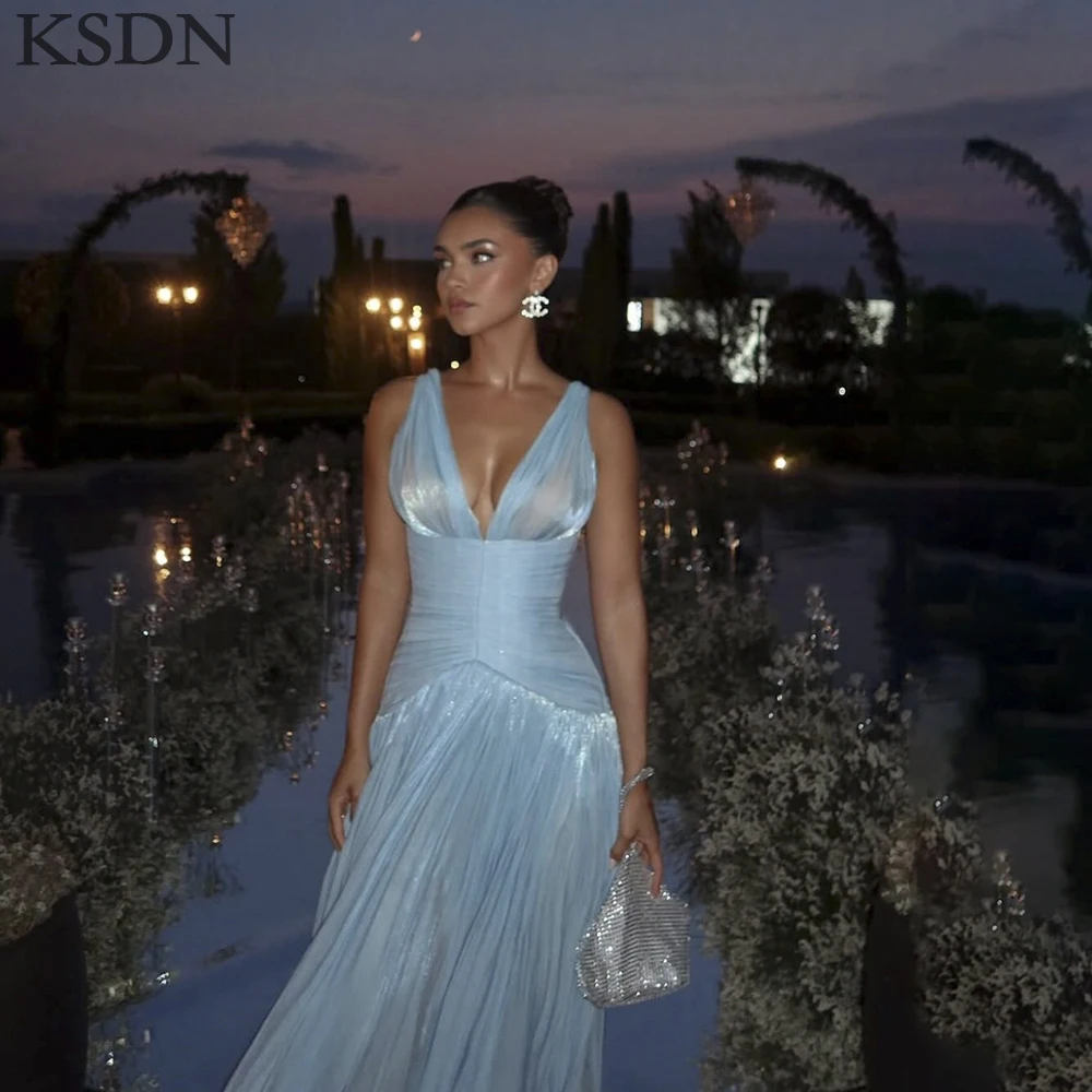 

KSDN Роскошные вечерние платья с v-образным вырезом Элегантные женские платья без рукавов с разрезом по бокам Вечернее платье на заказ Vestidos