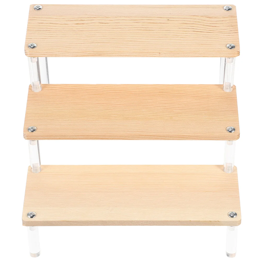 

1pc Ladder Shaped Jewelry Holder Desktop Figures Stand Sturdy Makeup Display Rack Detachable Wear-Resistant Multi-Function